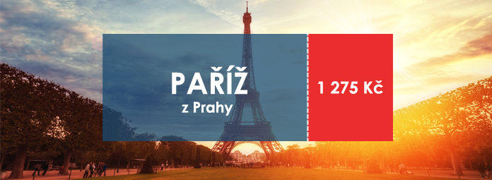 Levna letenka z Prahy do Parize za 1275 Kc
