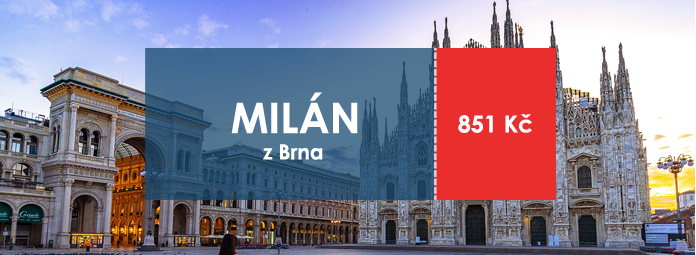 Levna letenka z Brna do Milanu za 851 Kc